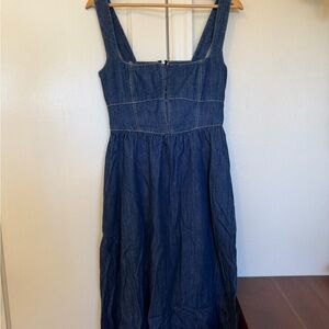 Reformation Tagliatelle Blue Denim Midi Dress NWT